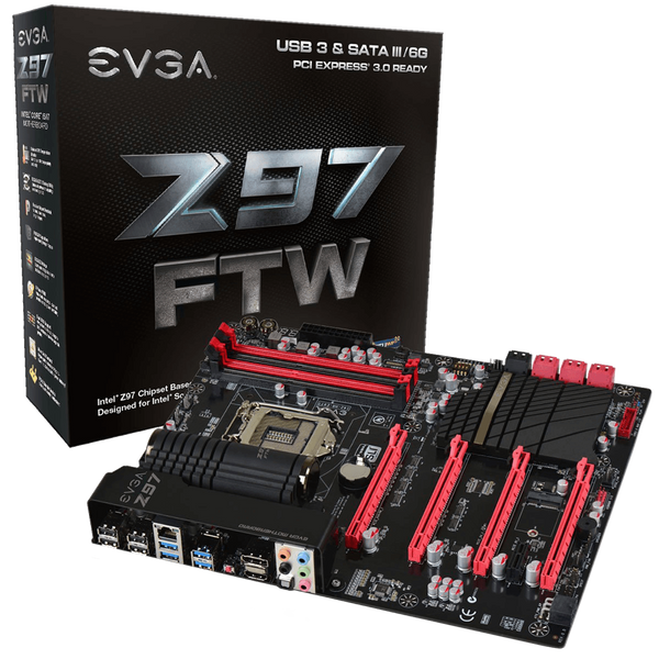 EVGA Z97 FTW LGA1150 ATX 4 DIMM Dual Channel DDR3 2666MHz Motherboard 142 HR E977 KR